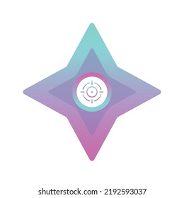 elemento icono de plantilla de diseño de degradado de logotipo shuriken de destino