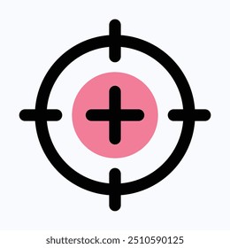Target Sign, Aim Goal, Success, Focus Vector Icon, Achievement, User Interface, User Experience, Isolated Lineal Color Vector Icon.