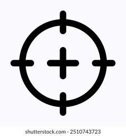 Target Sign, Aim Goal, Success, Focus Vector Icon, Achievement, User Interface, User Experience, Isolated Lineal Vector Icon.