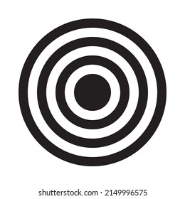 Target sign flat black and white colour icon vector illustration