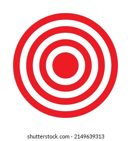 Target sign flat red and white colour icon vector illustration.