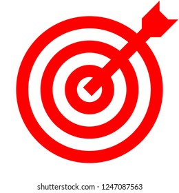 Target sign - red transparent with dart, isolated - vector illustration