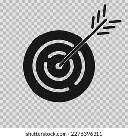 Target silhouette symbol, Target vector cut glyph, Target sign on transparent background.