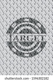 Target silver emblem. Scales pattern. Vector Illustration. Detailed.