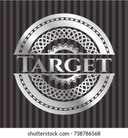 Target silver shiny badge