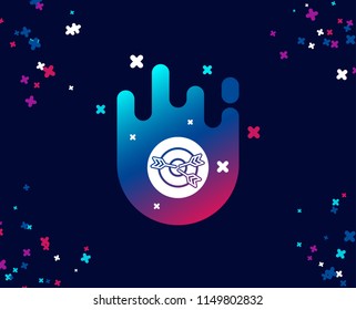 Target simple icon. Marketing targeting strategy symbol. Aim with arrows sign. Cool banner with icon. Abstract shape with gradient. Vector