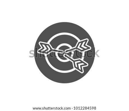 Target simple icon. Marketing targeting strategy symbol. Aim with arrows sign. Quality design elements. Classic style. Vector