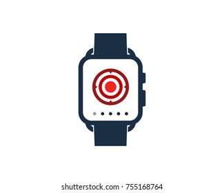 Target Smart Watch Icon Logo Design Element