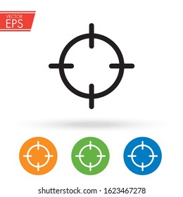 Target and sniper scope icon. Business success goal vector illustration. Efficiency hit accurate sign. Focus symbol. Achievement image.