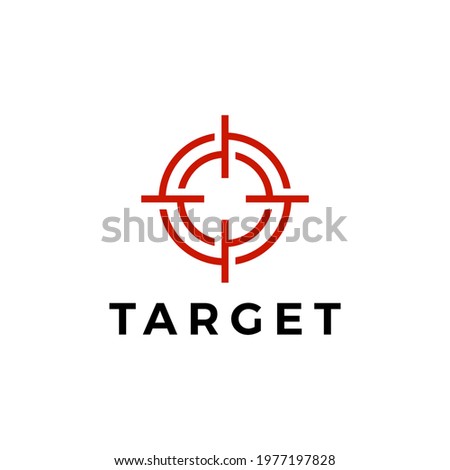 target sniper scope red logo vector icon illustration