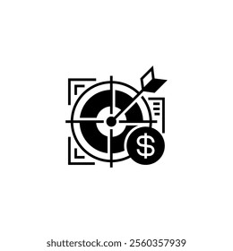 Target Solid Line Icon. linear style sign for mobile concept and web design. Outline vector icon. Symbol, logo illustration