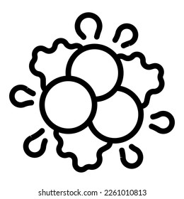 Vector de contorno de icono de salpicadura de destino. Acción del jugador. Juego de pájaros