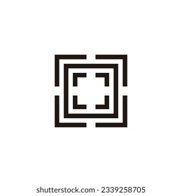 Target, square, geometric symbol simple logo vector