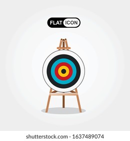 Target standing on a tripod. Goal achieve concept. Vector illustration isolated on white background