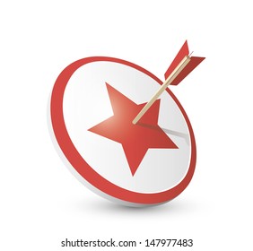 Target and star with arrow