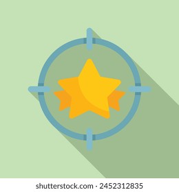 Target of star speaker icon flat vector. Motivational leader. Training leadership