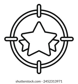Target of star speaker icon outline vector. Motivational leader. Training leadership