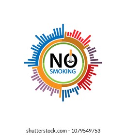 Target stop smoking. Vector illustration isolated on white background