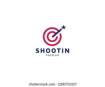 Ilustración del diseño del logotipo de la flecha de la estrategia de destino