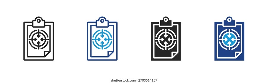 Target Strategy icon set multiple style collection
