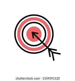 target strategy social media icon line and fill vector illustration
