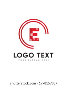 Target style letter type E logo template, Vector logo for business and company identity 