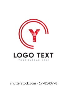 Target style letter type Y logo template, Vector logo for business and company identity 