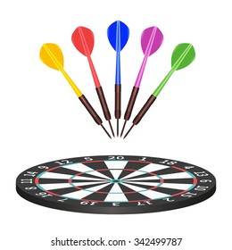 Target. Success Concept. 3d Illustration Dart Board With Arrows In Center