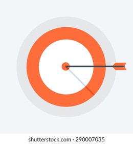 Target Success Flat style, colorful, vector icon for info graphics, websites, mobile and print media.