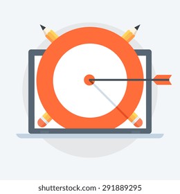 Target Success Flat style, colorful, vector icon for info graphics, websites, mobile and print media.