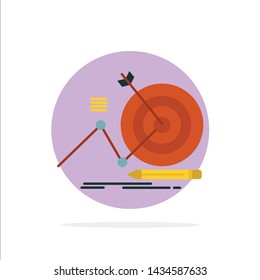 Target, Success, Goal, Focus Abstract Circle Background Flat color Icon