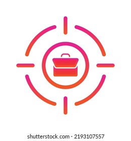 target suitcase logo gradient design template icon element