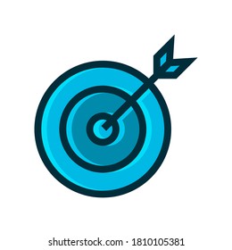 target symbol blue icon vector illustration isolated on white background