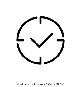 Target symbol. Check mark, time icon vector illustration