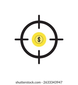 Target symbol with a dollar sign in the center, representing financial goals, investment, or business strategy.