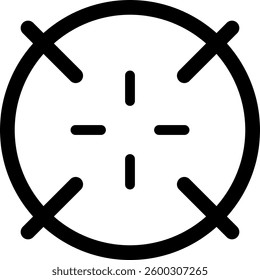 Target symbol featuring crosshairs precisely focusing on the center point, embodying concepts of accuracy, precision in aiming, and the pursuit of achieving goals and hitting the bullseye