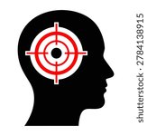 Target symbol in human brain silhouette
