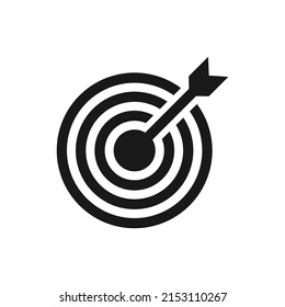 Target symbol icon vector isolated on white background.