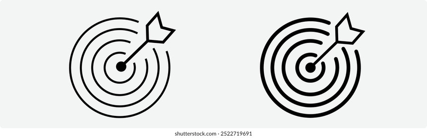 Target symbol. target line icon in white and black colors. target flat vector icon from target. 