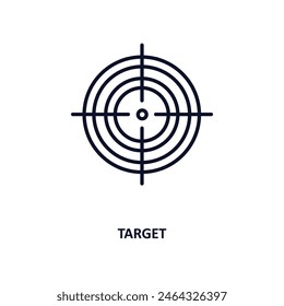 target symbol outline icon.  Thin line icon from business collection. Editable vector isolated on white background