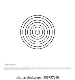 Target symbol Outline Icon, Vector Illustration, Flat pictogram icon