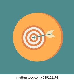 target symbol. sporty character. hit the target