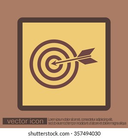 target symbol. sporty character. hit the target