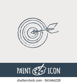 target symbol. sporty character. hit the target