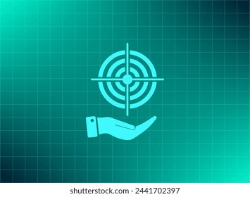 Target symbol. Vector illustration on a blue background. Eps 10