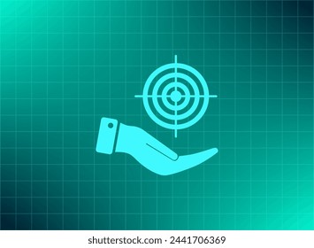 Target symbol. Vector illustration on a blue background. Eps 10