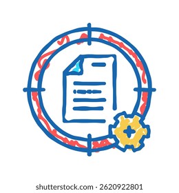arquivo do sistema de destino ícone doodle esboçar vetor. sinal de arquivo do sistema de destino. ilustração de símbolo isolado
