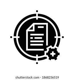 target system file glyph icon vector. target system file sign. isolated contour symbol black illustration