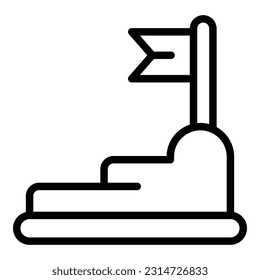 Vector de esquema del icono de indicador de tarea de destino. Tiempo de trabajo. Equipo de negocios