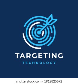 target tech arrow sync logo vector icon illustration